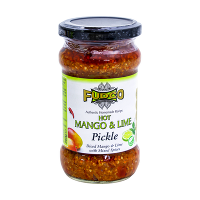 Fudco Hot Mango & Lime Pickle 300g, front of pack