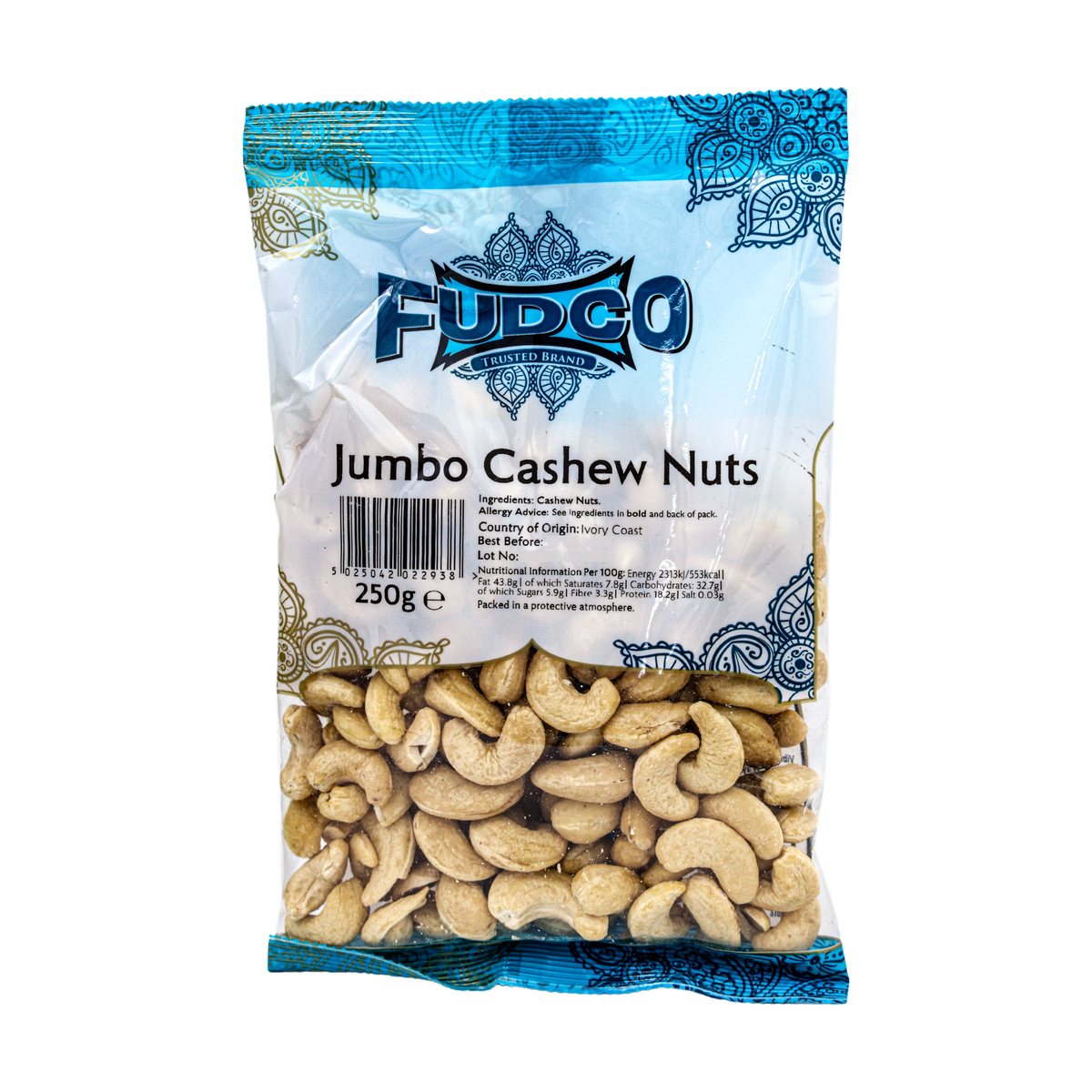 Fudco Jumbo Cashew Nuts 250g, front of pack