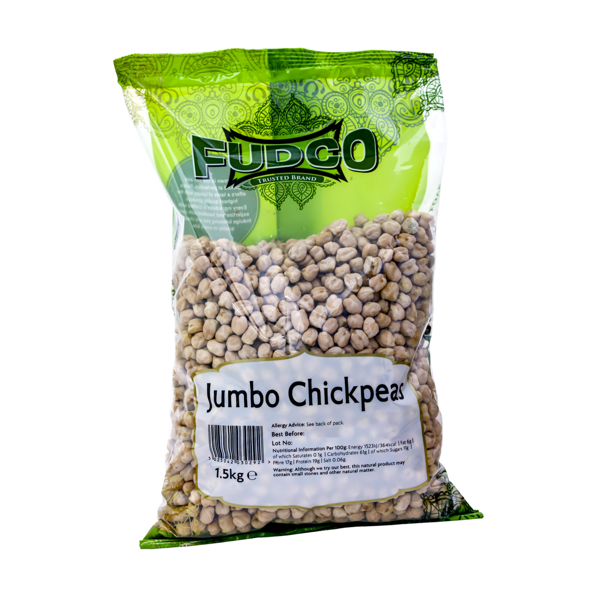 Fudco Jumbo Chickpeas 1.5kg, front of pack