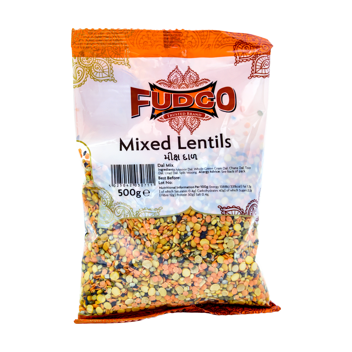Fudco Mixed Lentils 500g, front of pack