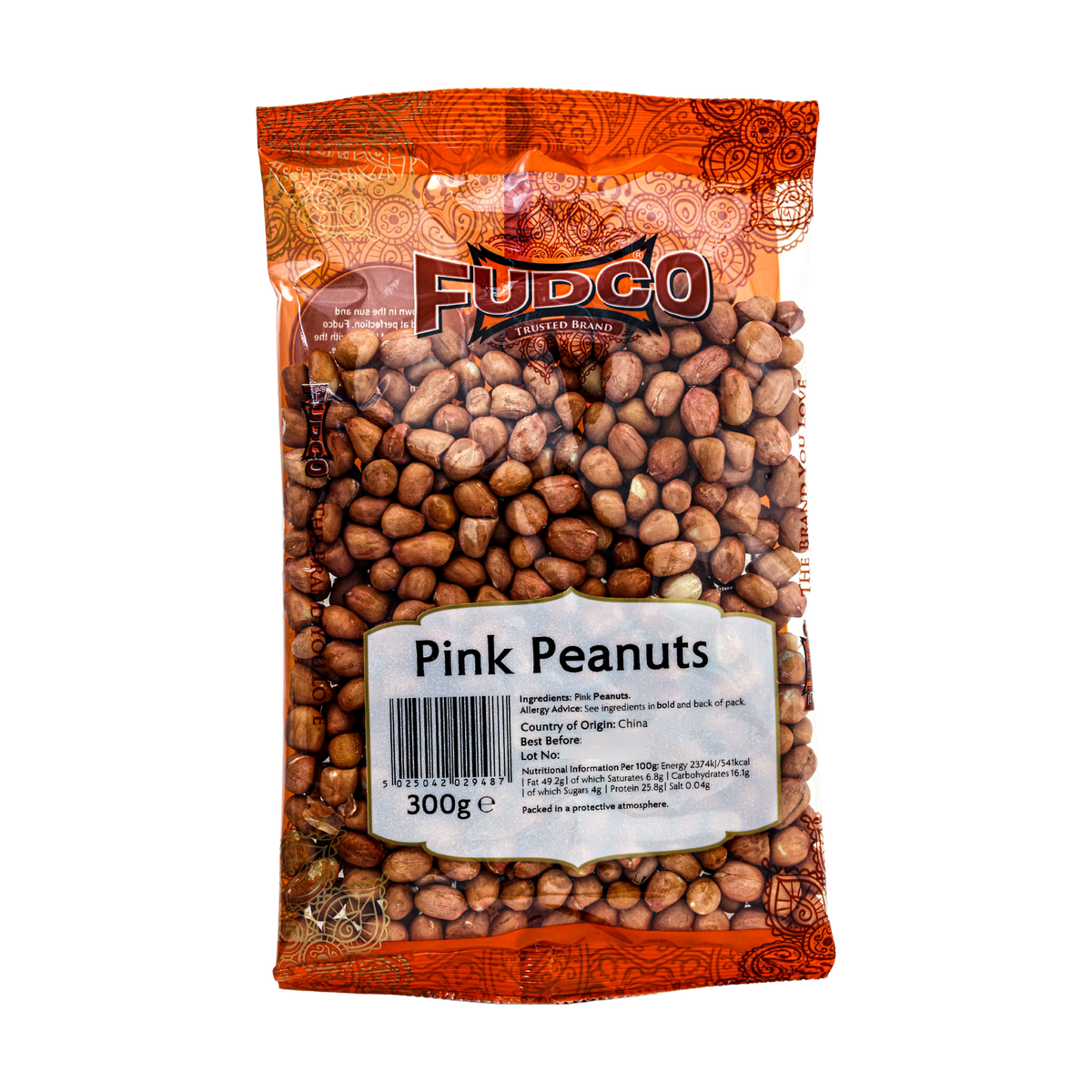 Fudco Pink Peanuts 300g, front of pack