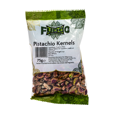 Fudco Pistachio Kernels 75g, front of pack