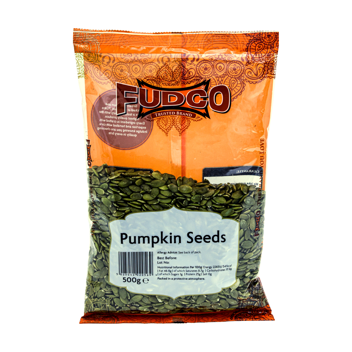 Fudco Pumpkin Seeds 500g, front of pack