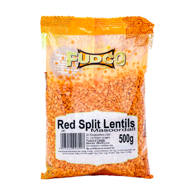 Fudco Red Split Lentils 500g, front of pack