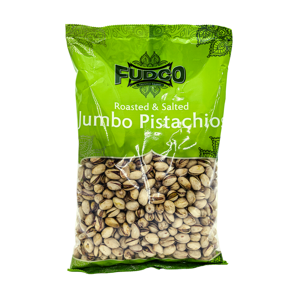 Fudco Roasted Salted Jumbo Pistachios 700g, front of pack