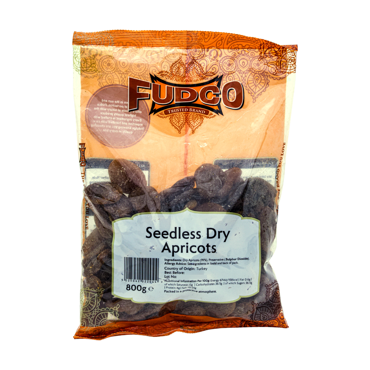 Fudco Seedless Dry Apricots 800g, front of pack