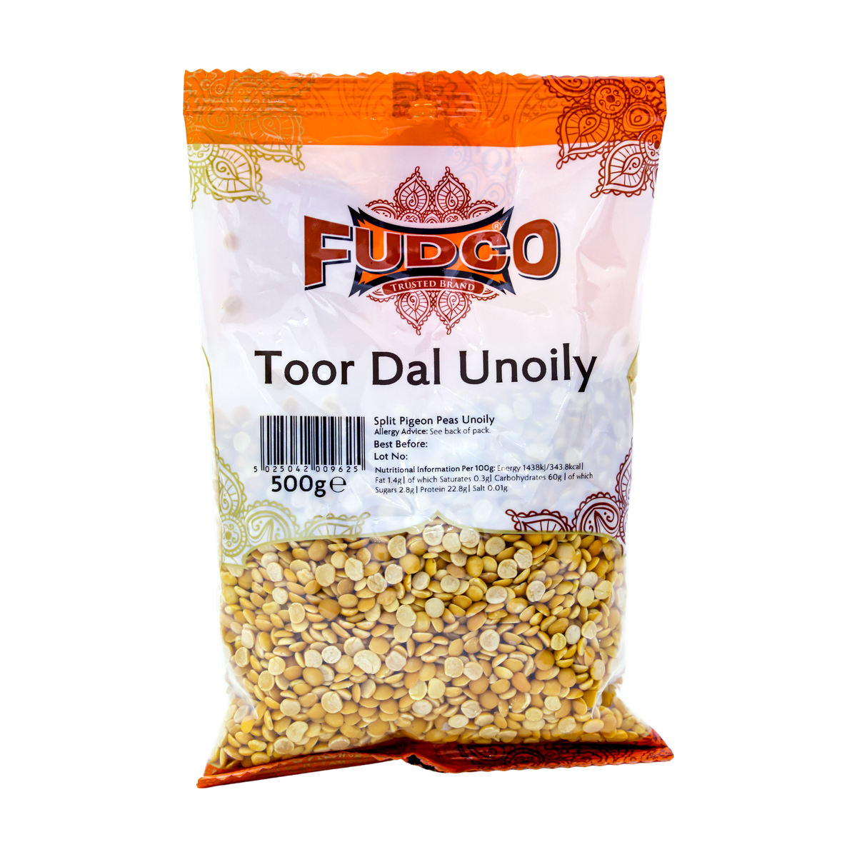 Fudco Toor Dal Unoily 500g, front of pack