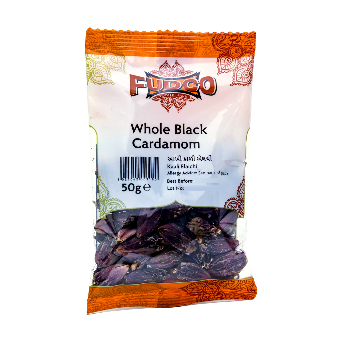 Fudco Whole Black Cardamom 50g, front of pack