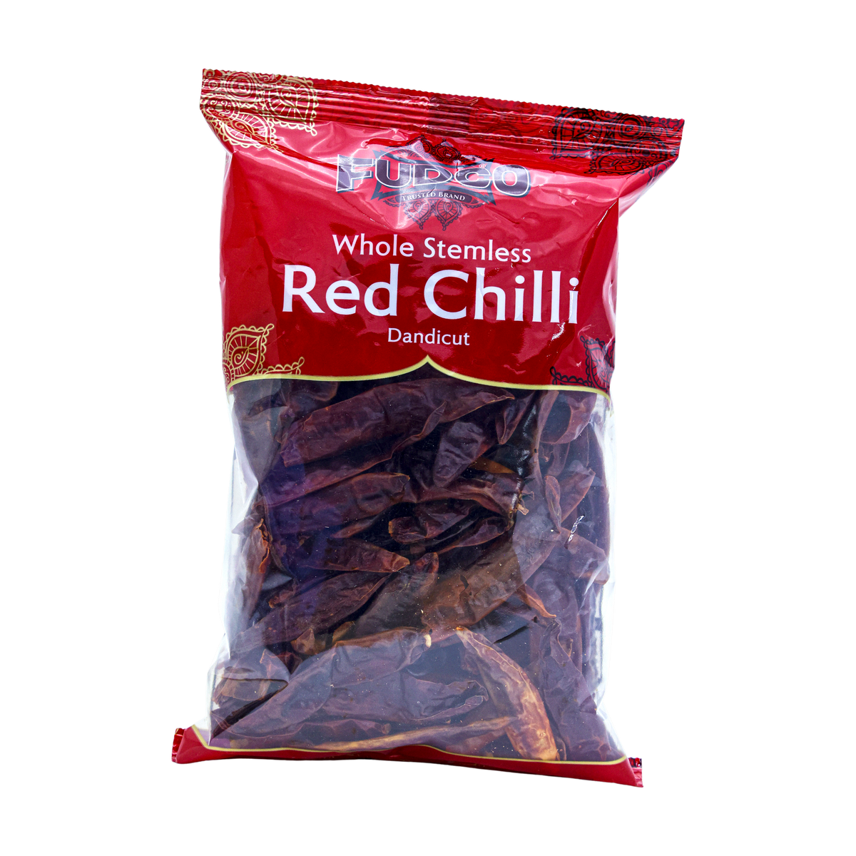 Fudco Whole Stemless Red Chilli Dandicut 100g, front of pack