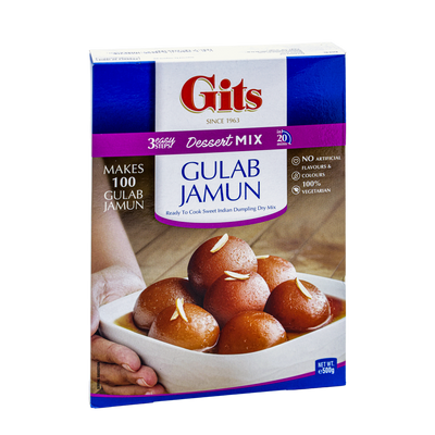 Gits Gulab Jamun Dessert Mix 500g, front of pack