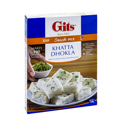 Gits Khatta Dhokla Snack Mix 500g, front of pack