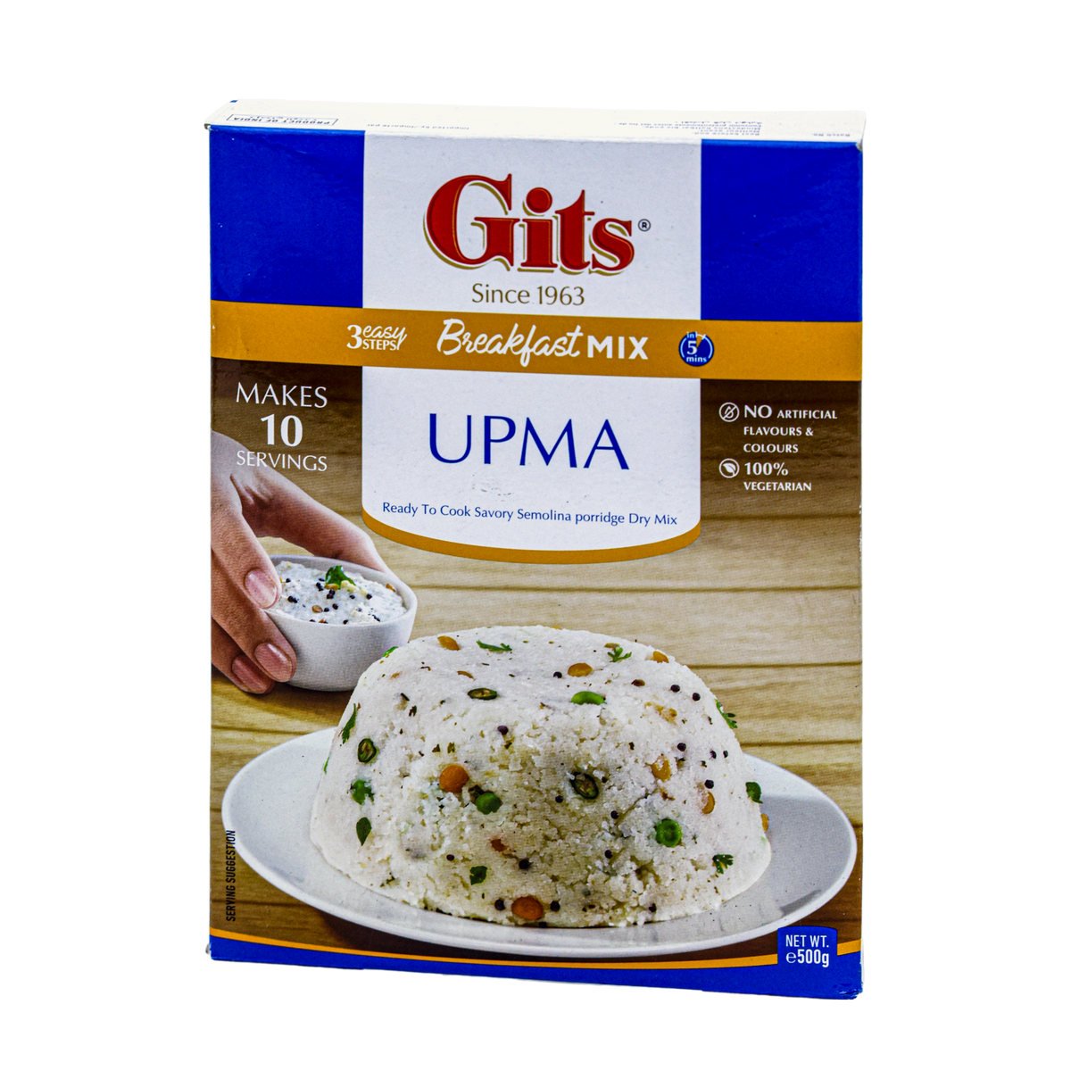 Gits Upma Breakfast Mix 500g, front of pack