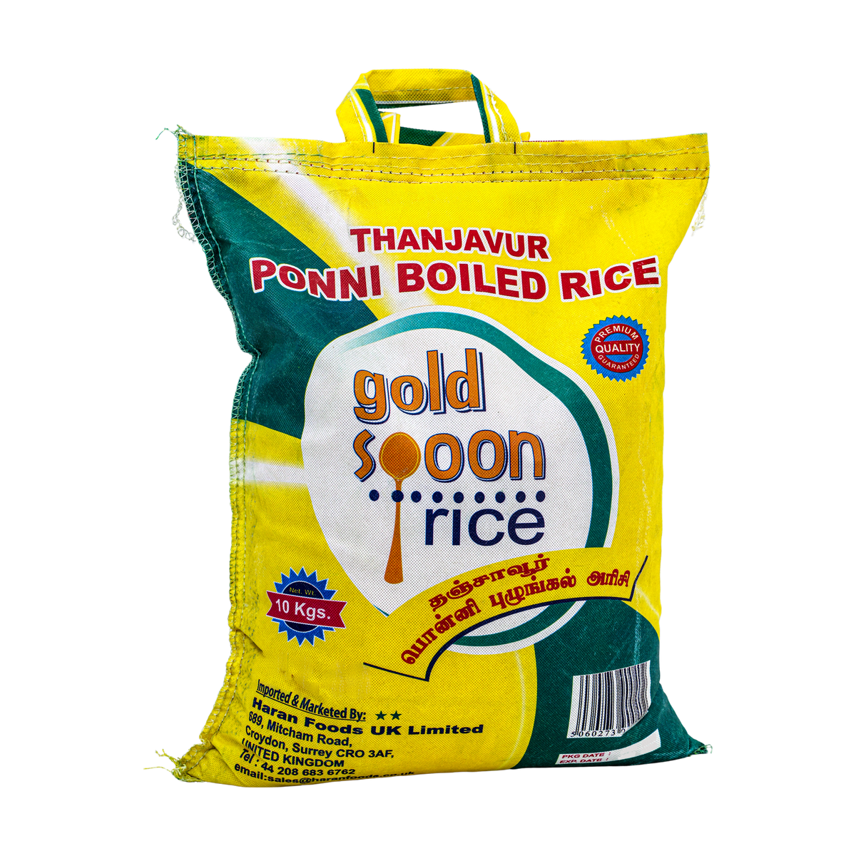 Gold Spoon Thanjavur Ponni Boiled Rice 10kg, front of pack