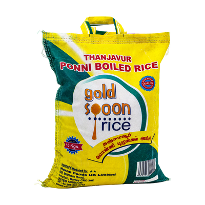 Gold Spoon Thanjavur Ponni Boiled Rice 10kg, front of pack