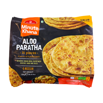 Haldiram's Minute Khana Aloo Paratha 16 Pieces 1.6kg, front of pack