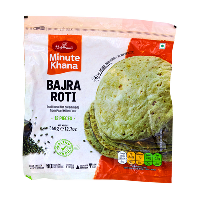 Haldiram's Minute Khana Bajra Roti 12 Pieces 360g, front of pack