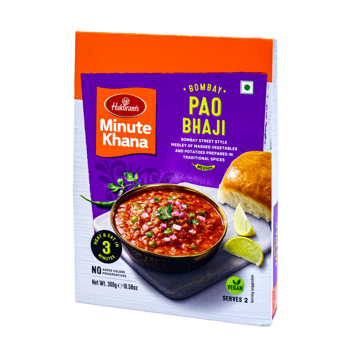 Haldiram's Minute Khana Bombay Pao Bhaji 300g, front of pack