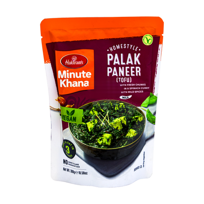 Haldiram's Minute Khana Homestyle Palak Paneer Tofu Pouch 300g, front of pack