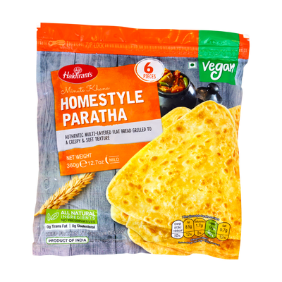 Haldiram's Minute Khana Homestyle Paratha 6 Pieces 360g, front of pack