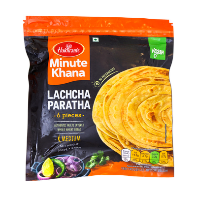 Haldiram's Minute Khana Lachcha Paratha 6 Pieces 360g, front of pack