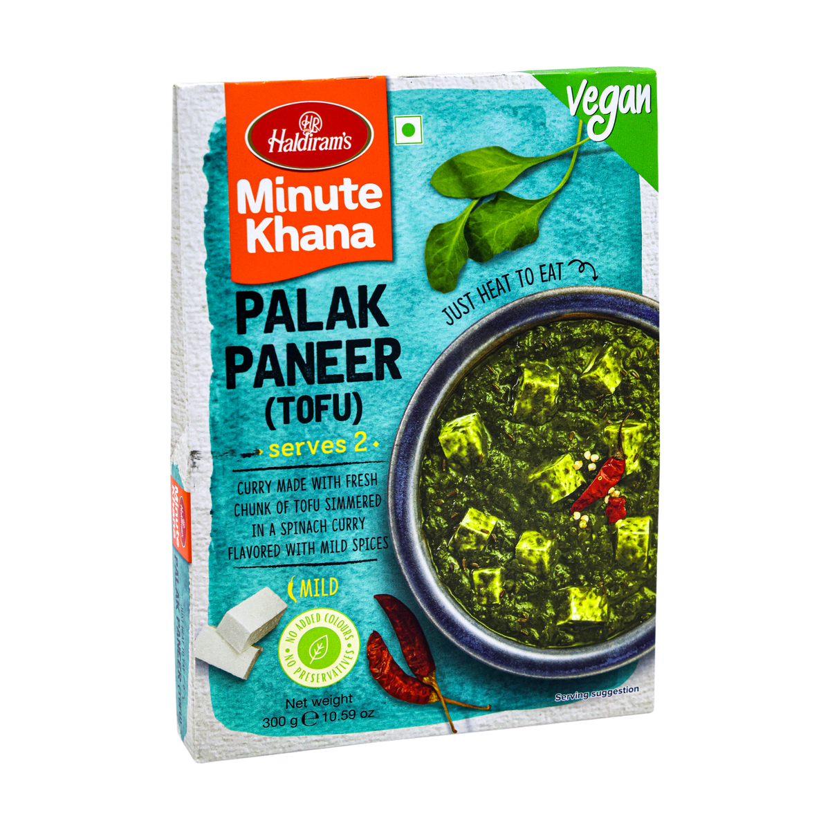 Haldiram's Minute Khana Palak Paneer Tofu 300g, front of pack