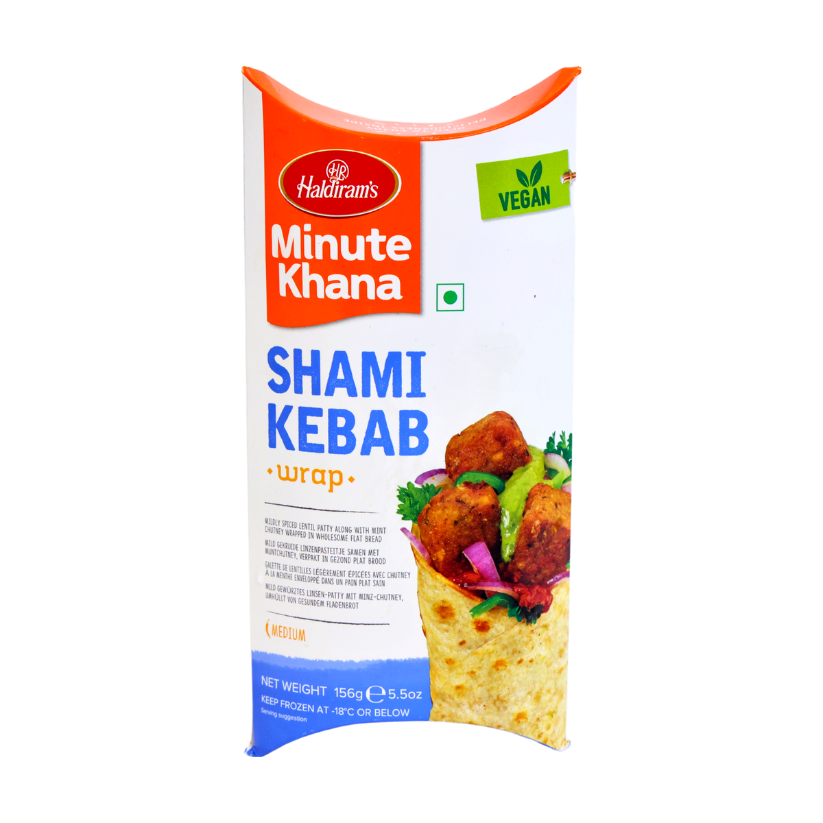 Haldiram's Minute Khana Shami Kebab Wrap 156g, front of pack
