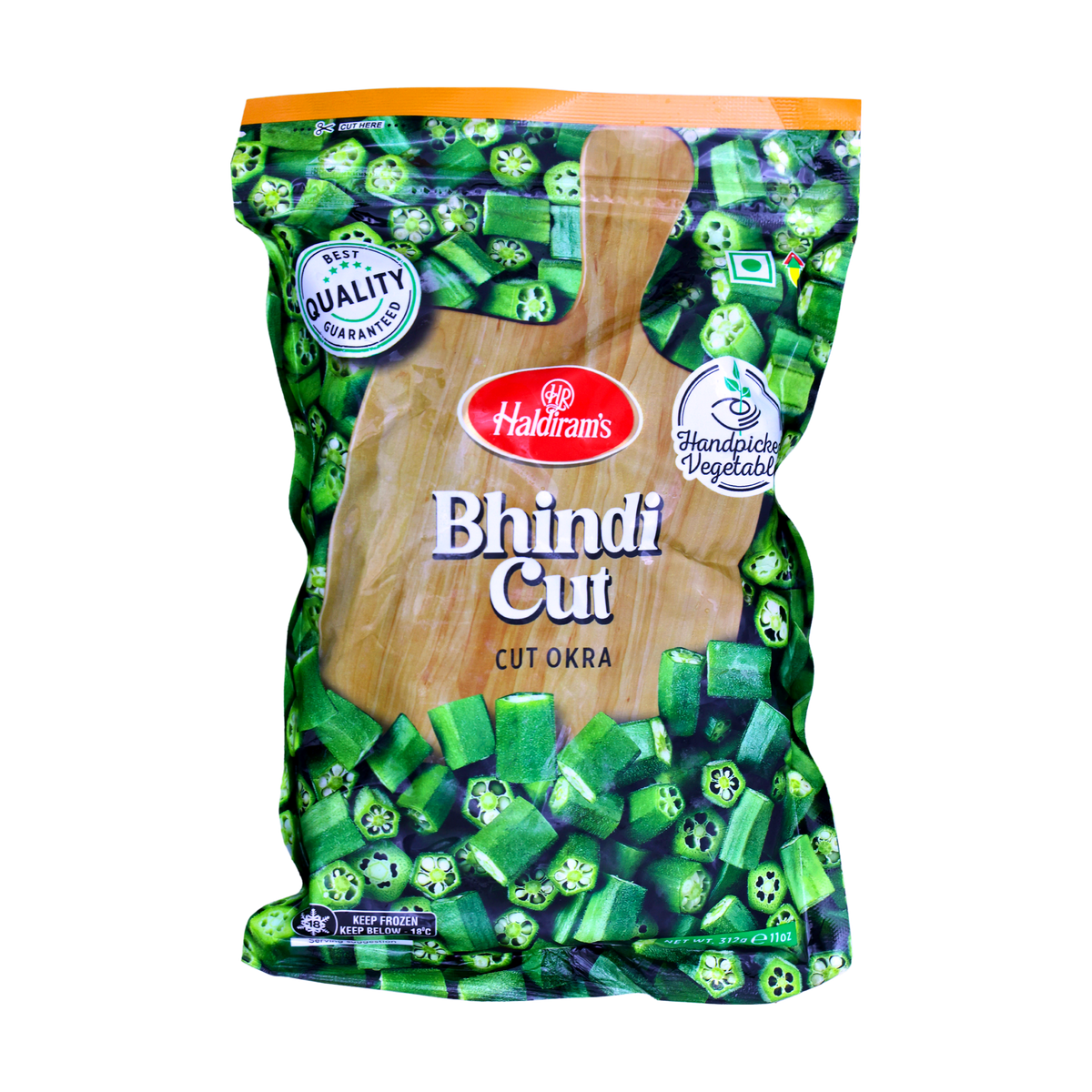 Haldiram's Bhindi Cut 312g, front of pack