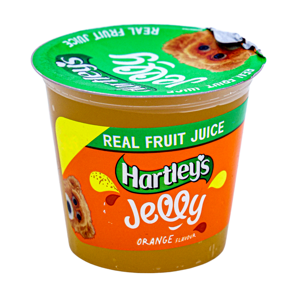 Hartley's Real Fruit Juice Jelly Pot Orange 125g, front of pack
