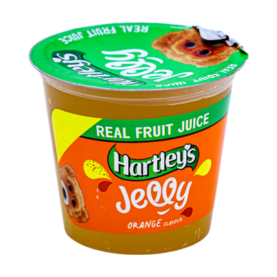 Hartley's Real Fruit Juice Jelly Pot Orange 125g, front of pack