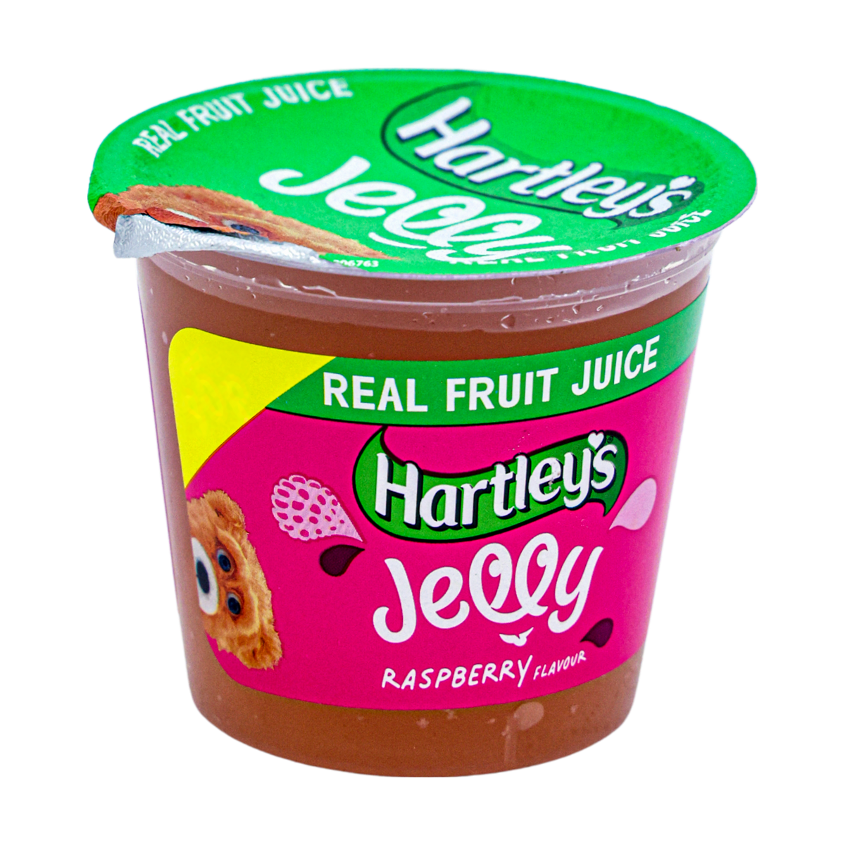 Hartley's Real Fruit Juice Jelly Pot Raspberry 125g, front of pack