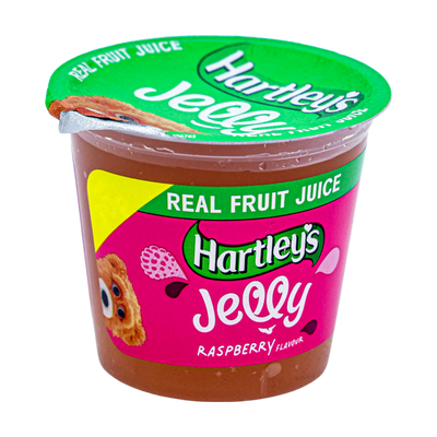 Hartley's Real Fruit Juice Jelly Pot Raspberry 125g, front of pack
