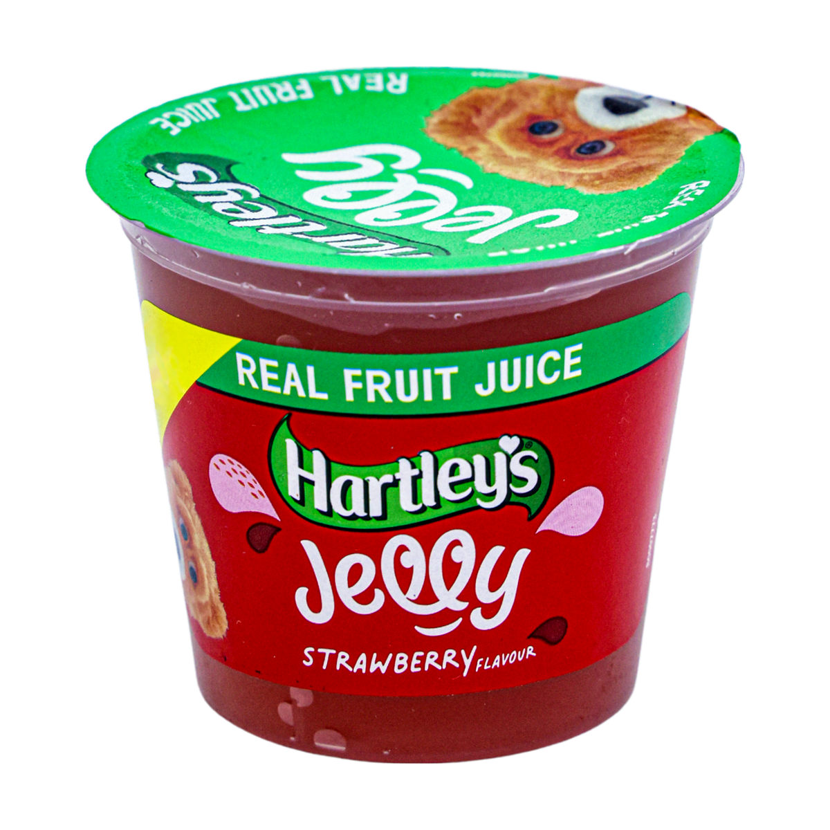 Hartley's Real Fruit Juice Jelly Pot Strawberry 125g, front of pack