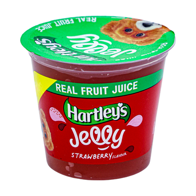 Hartley's Real Fruit Juice Jelly Pot Strawberry 125g, front of pack