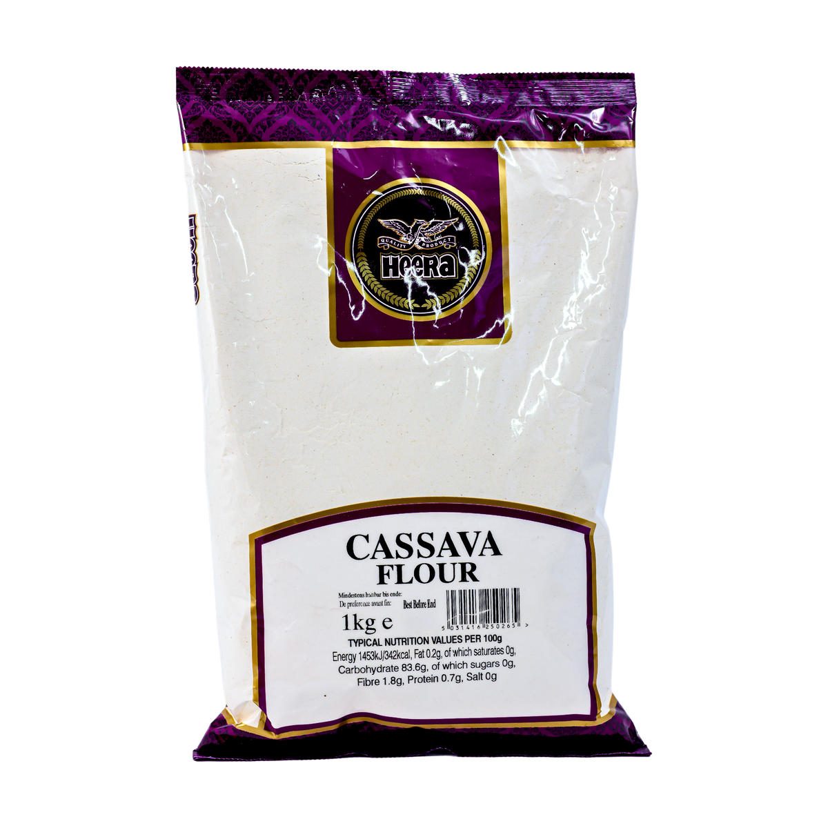 Heera Cassava Flour 1kg, front of pack