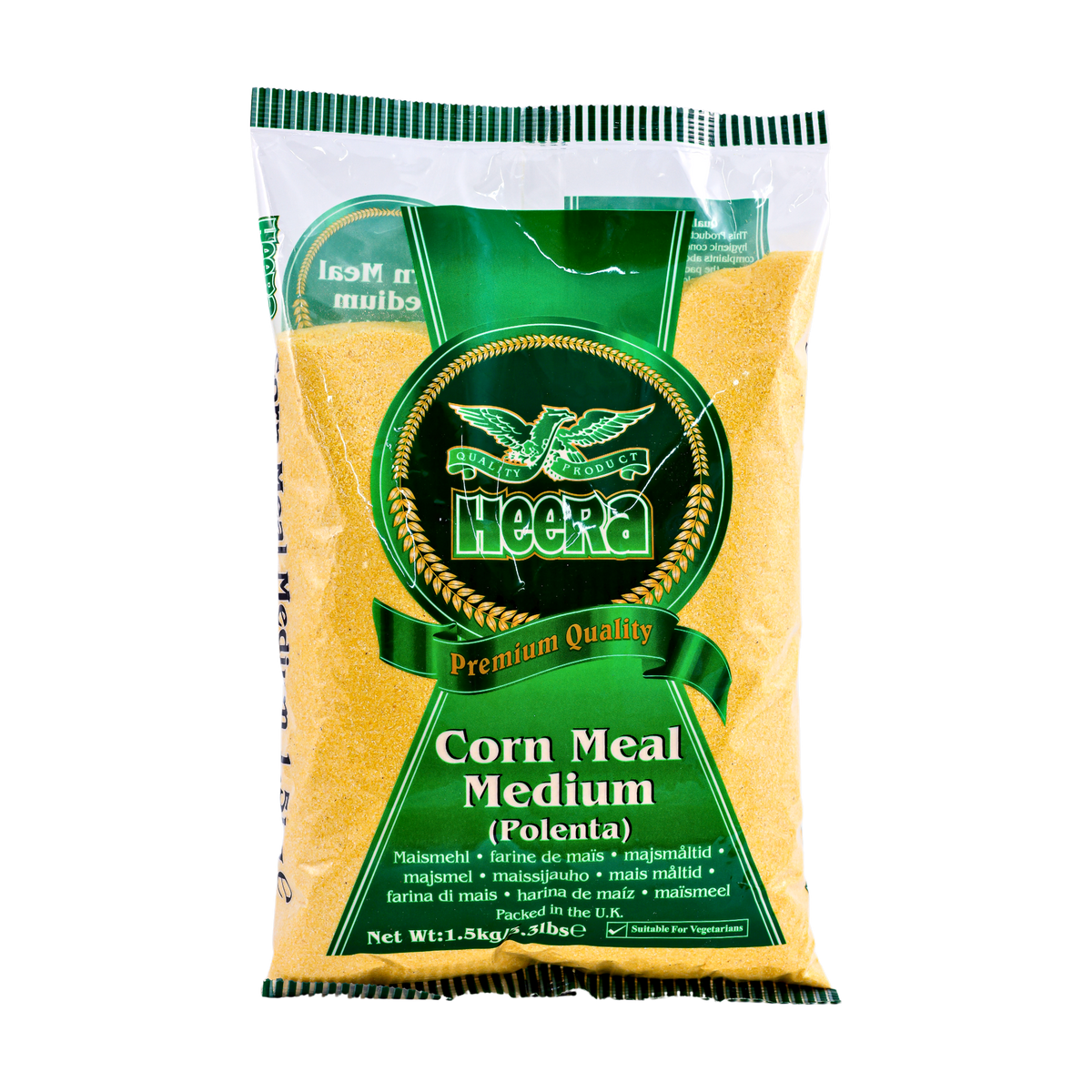 Heera Corn Meal Medium 1.5kg, front of pack