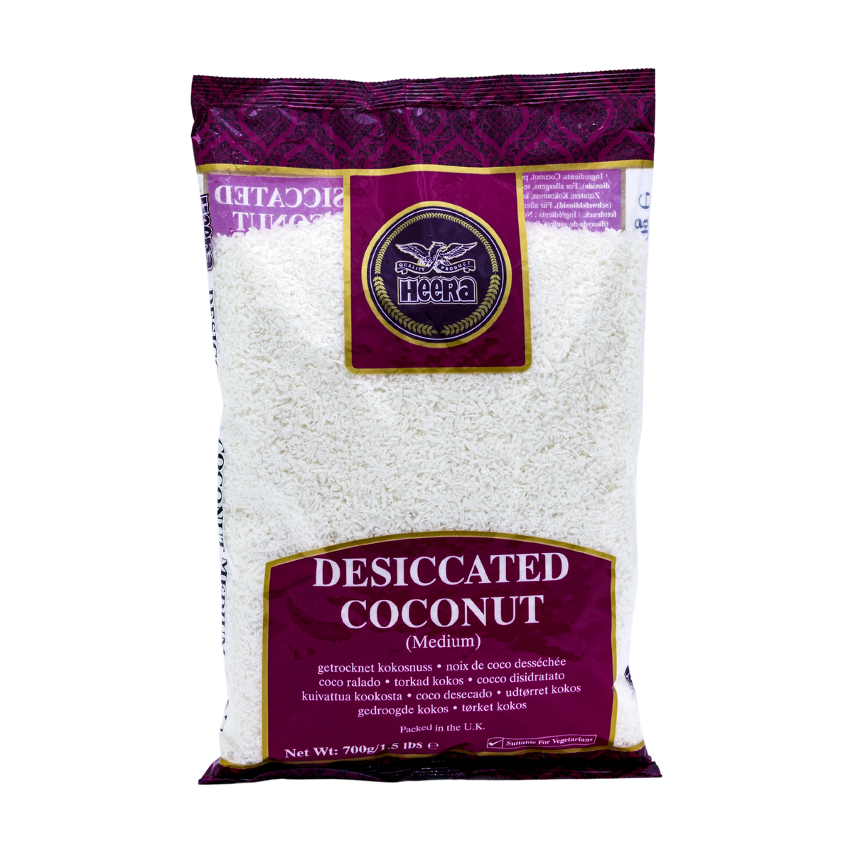 Heera Desiccated Coconut Medium 700g, front of pack