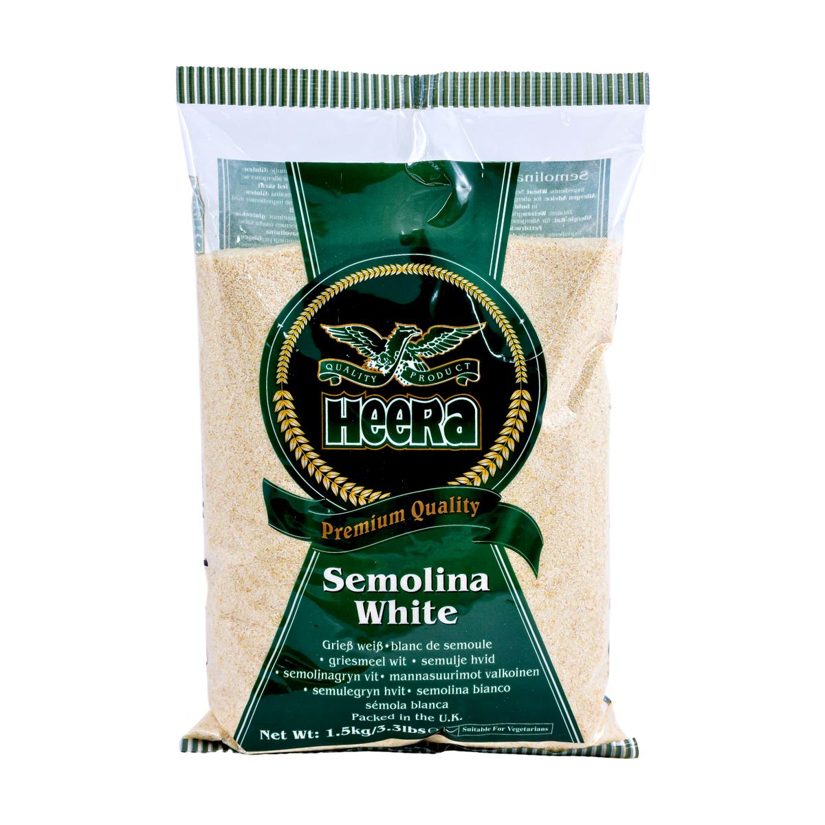 Heera Semolina White 1.5kg, front of pack