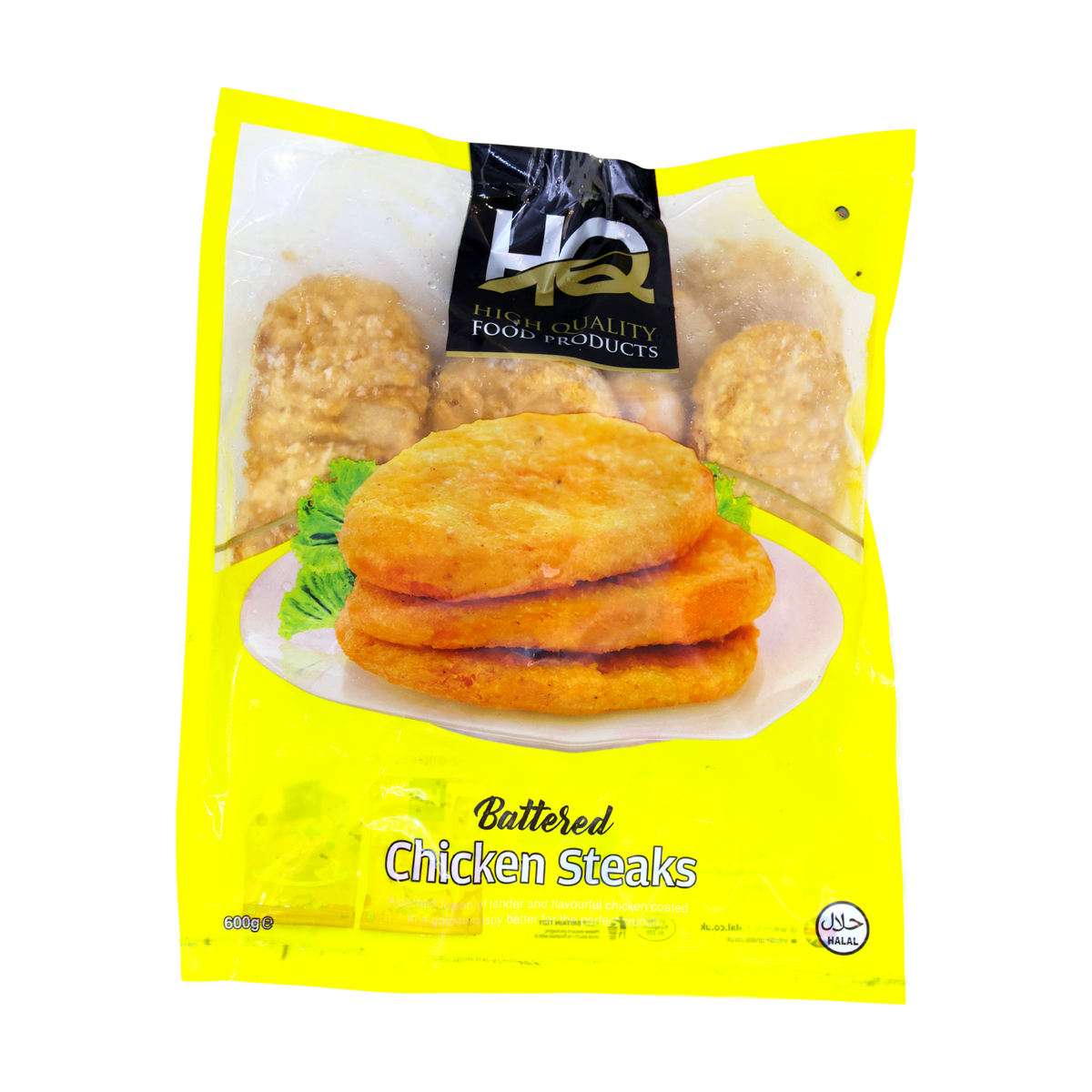 HQ Battered Chicken Steaks 600g, front of pack