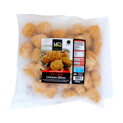 HQ Crunchy Breaded Hot 'n' Spicy Chicken Bites 600g, front of pack