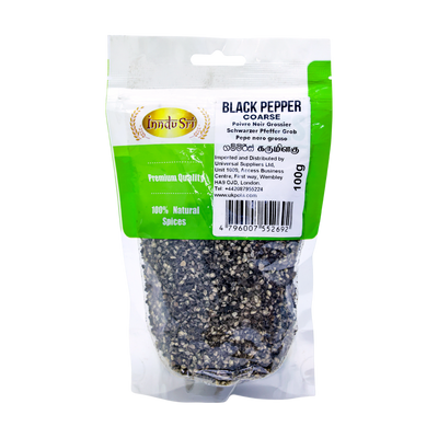 Inndu Sri Black Pepper Coarse 100g, front of pack