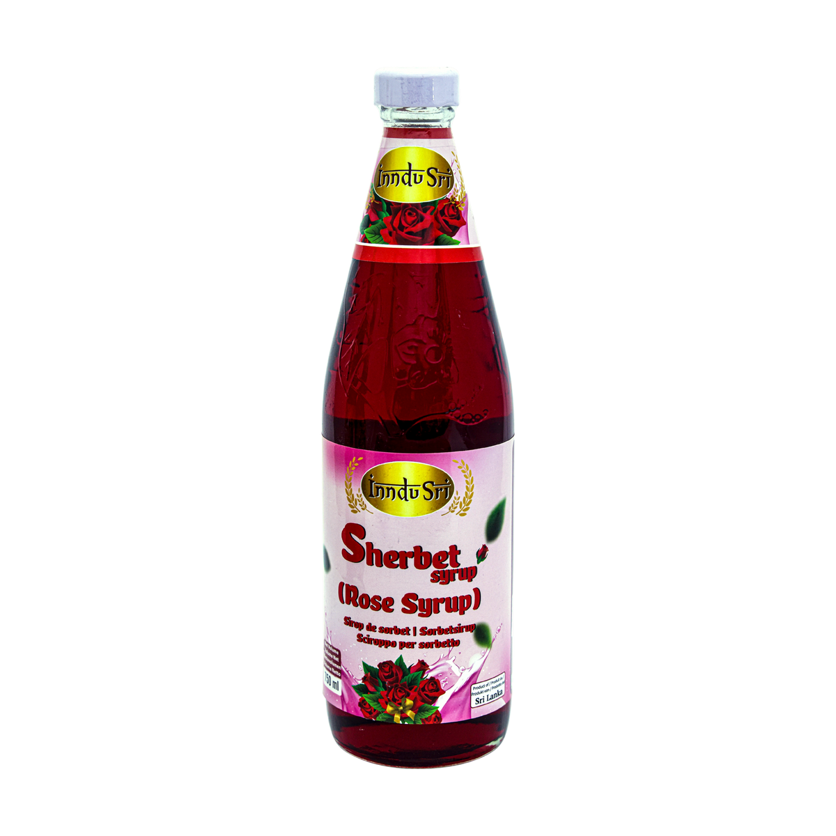 Inndu Sri Sherbet Syrup (Rose Syrup) 750ml, front of pack
