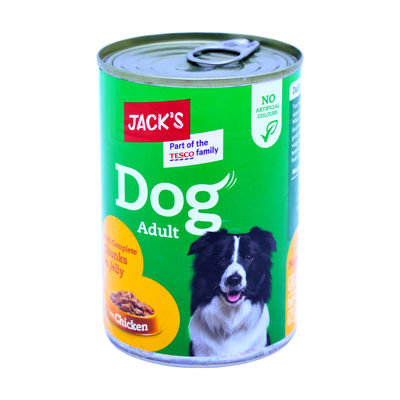Jack's Dog Adult Chunks in Jelly with Chicken, front of pack