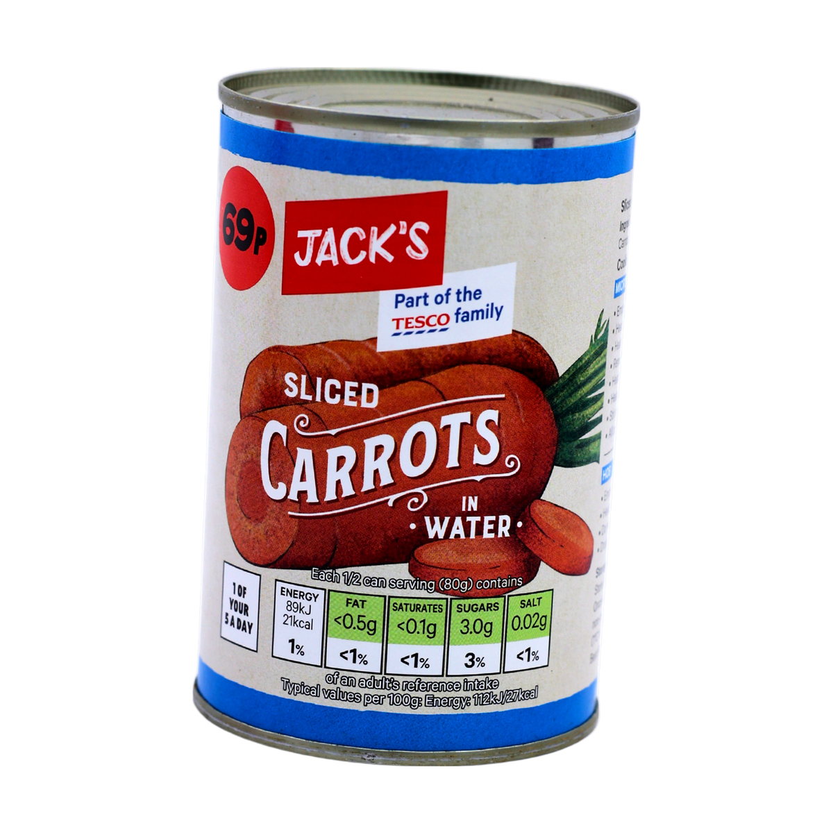 Jack's Sliced Carrots 300g, front of pack