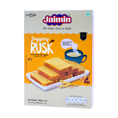 Jaimin Jaggery Rusk 200g, front of pack