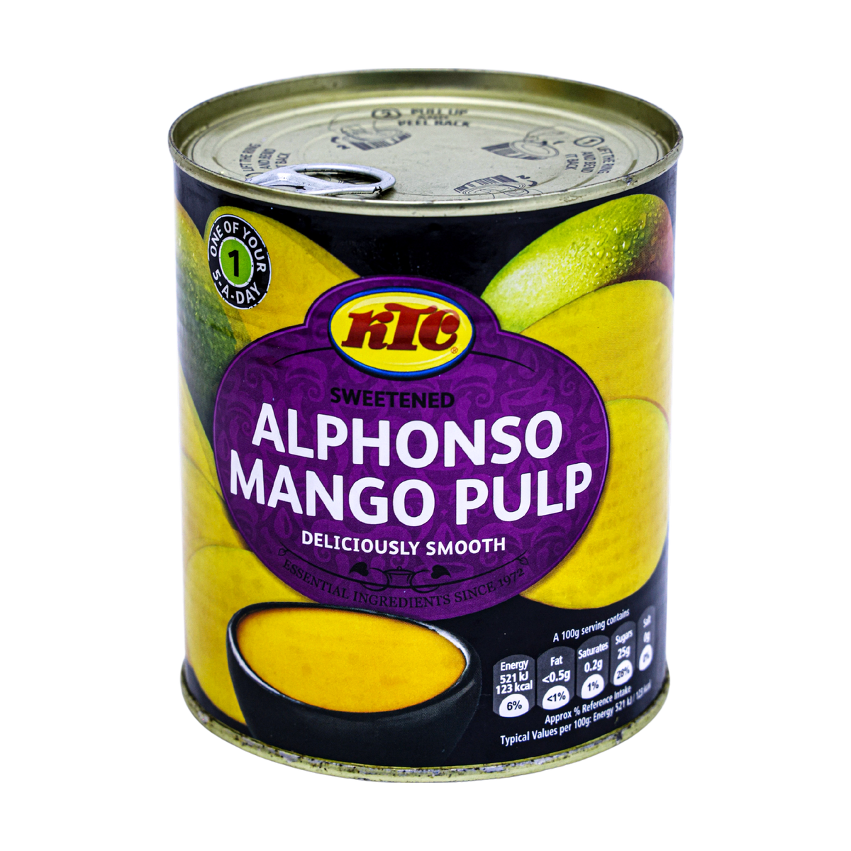 KTC Alphonso Mango Pulp 850g, front of pack