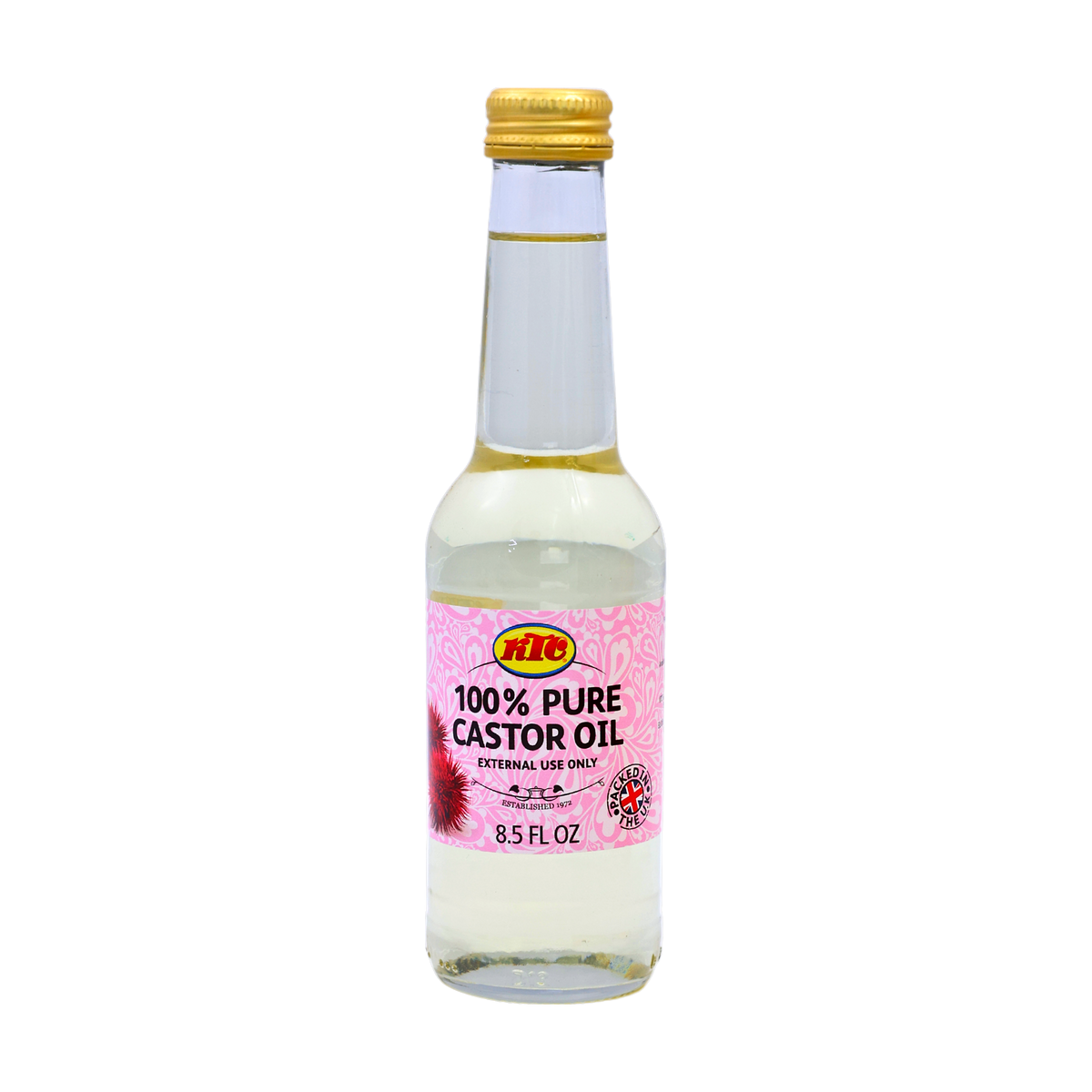 KTC Pure Castor Oil 250ml, for external use, front of pack