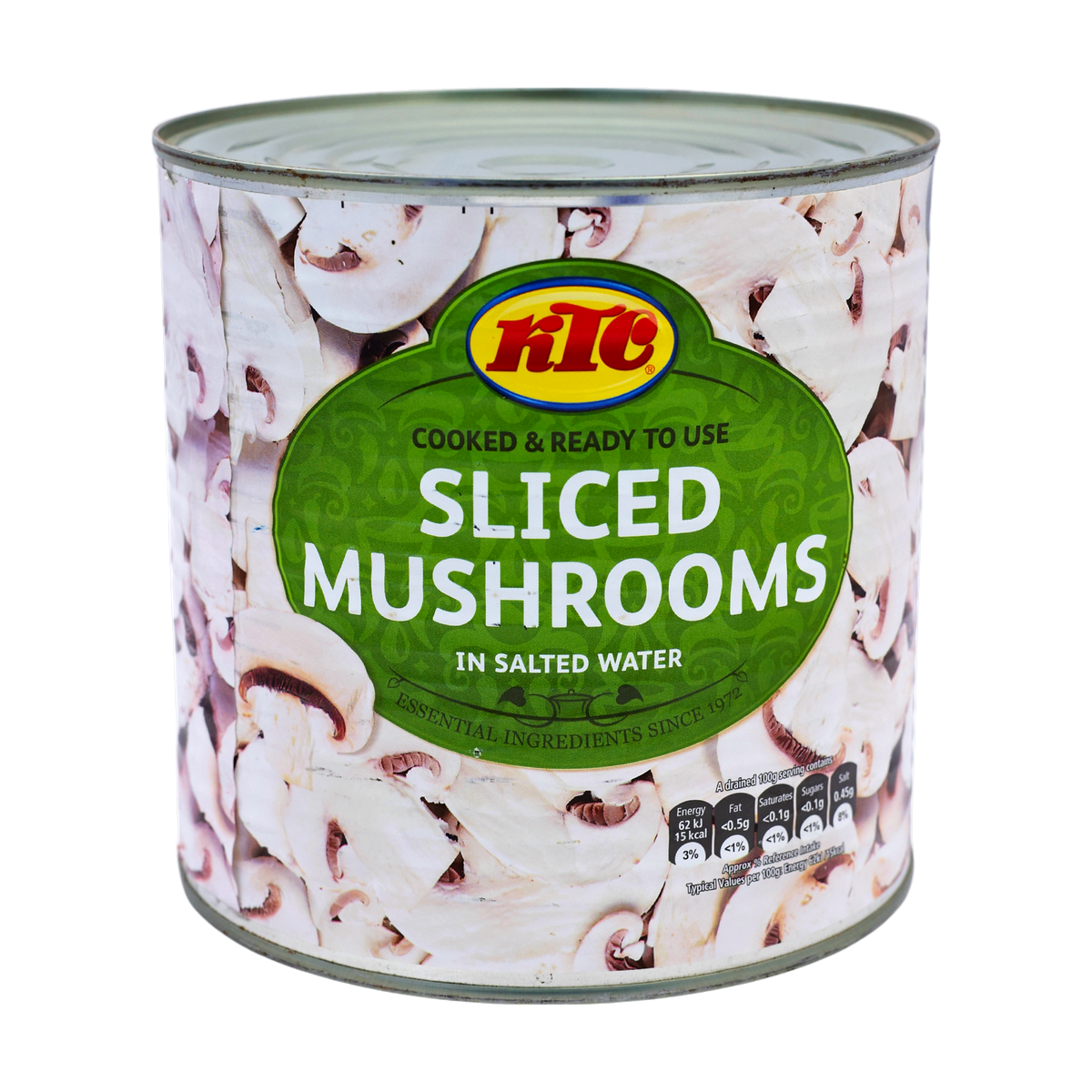 KTC Sliced Mushrooms 2.55kg, front of pack