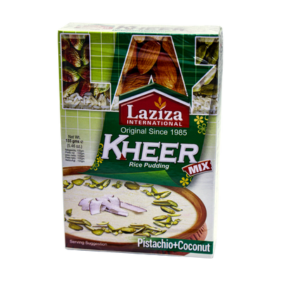 Laziza Kheer Mix Pistachio Coconut 155g, front of pack