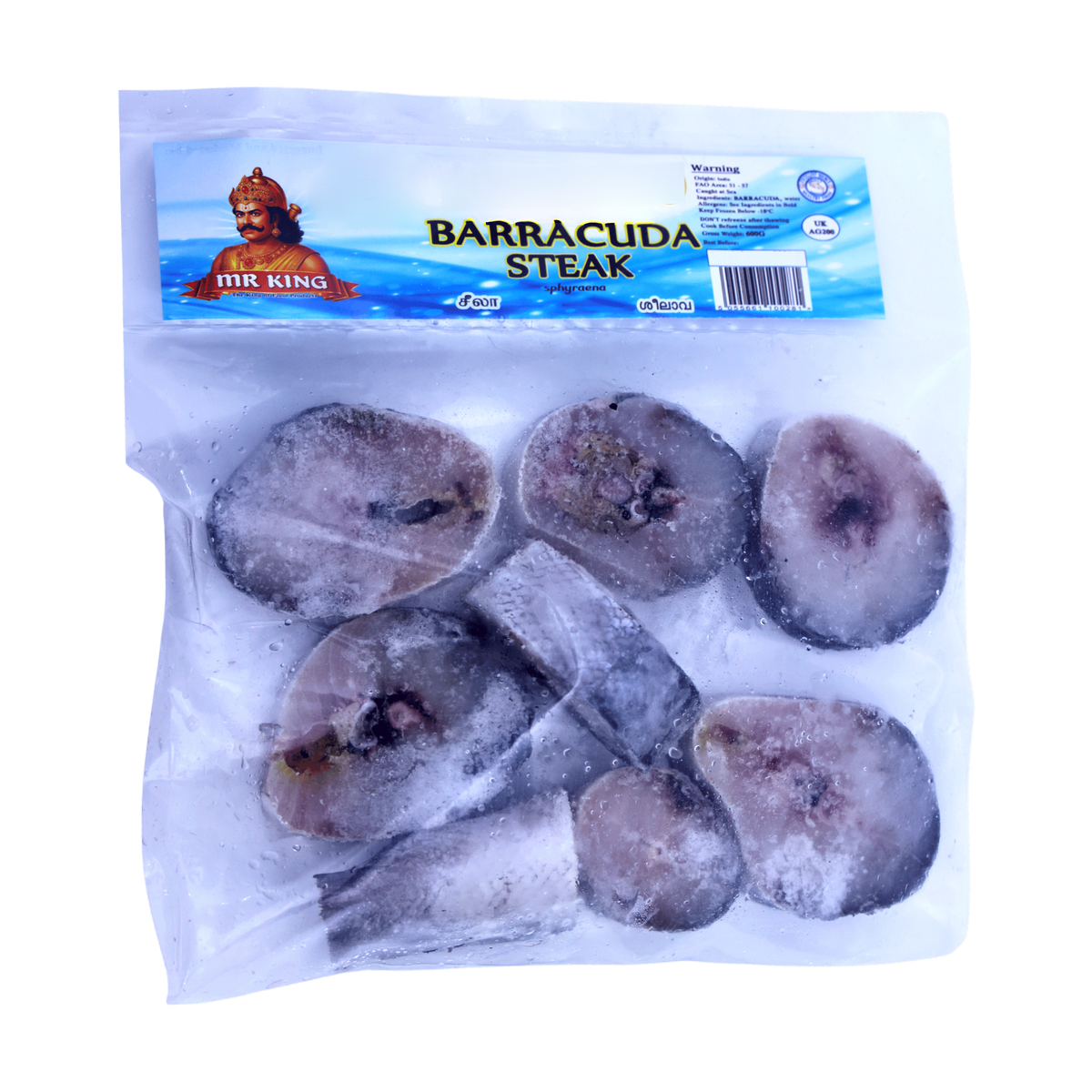 Mr King Barracuda Steak 600g, front of pack