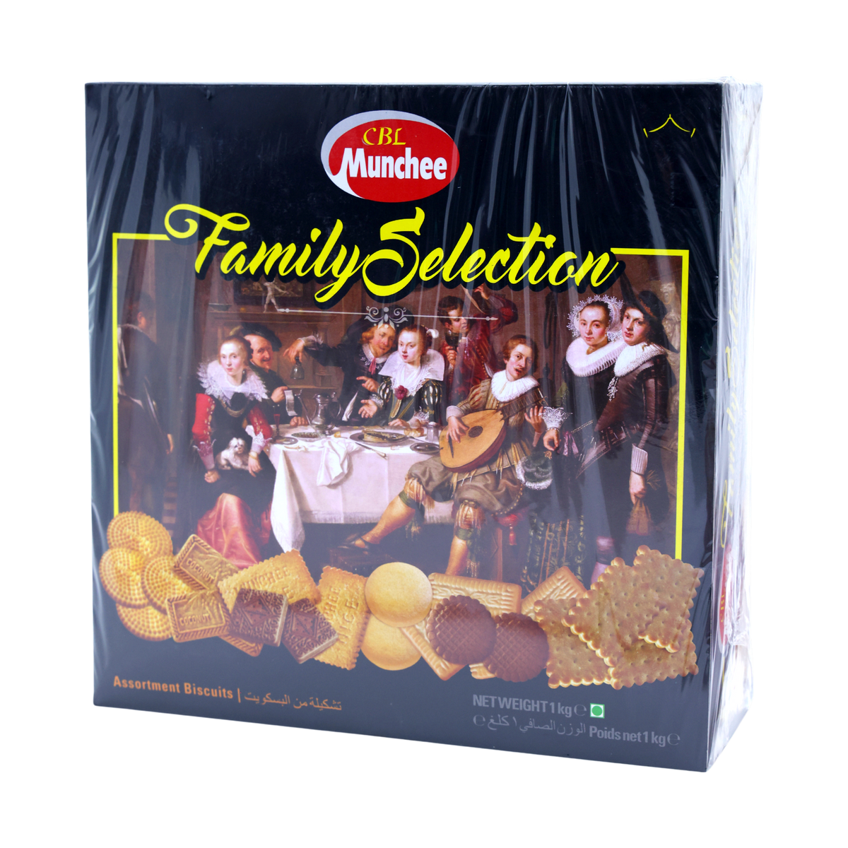 Munchee Family Selection Assorted Biscuits 1kg (Black Box), front of pack